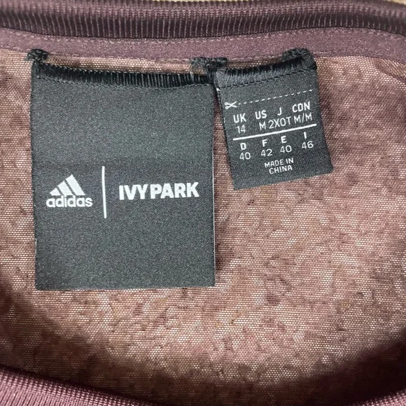 EUC Adidas x IVY PARK Wild Brown Monogrammed Mesh Crop Top (K-1) - Picture 12 of 15